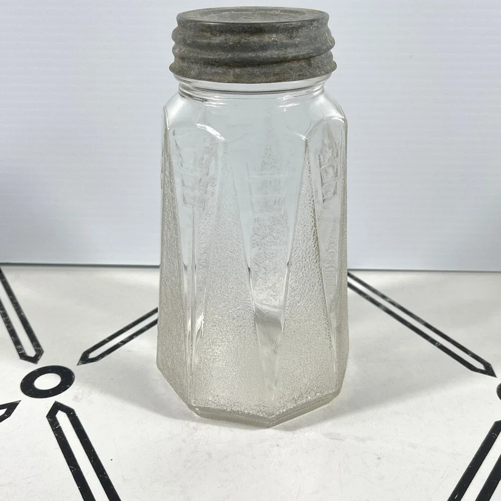 VTG 1932 Ball Octagon Mason Jar Art Deco Modernistic Glass Atlas‎ Zinc Lid 90045